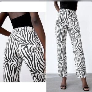 Zara zebra print pants